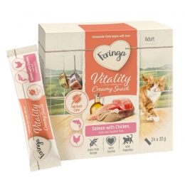 Крем Feringa Vitality Hairball Care для кошек лосось-курица 24*10 г. Крем Feringa Vitality Hairball Care для кошек лосось-курица 24*10 г. -  Витамины для кошек -   Вкус: Курица