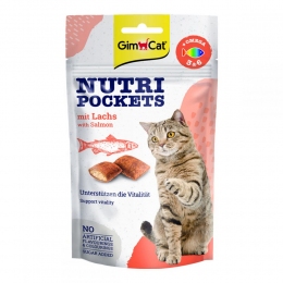 GimCat Nutri Pockets with Salmon ласощі для кішок з лососем і жирними кислотами 60г - 