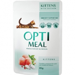 АКЦИЯ-22% Optimeal Kitten Chicken влажный корм для котят с курицей  85 г -  Влажный корм для котов -   Потребность: Живущие в помещении  