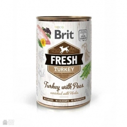 Brit Fresh Влажный корм для собак с индейкой и горошком 400 г -  Brit консервы для собак 