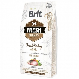 Brit Fresh Light Fit & Slim Сухой корм для взрослых, пожилых собак с индейкой и горошком 2.5 кг -   