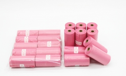 Пакети для фекалій біопакети рожеві 15шт*10 рулонів - Пакети для прибирання за собаками