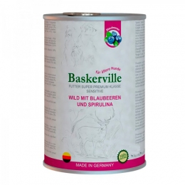 Baskerville Оленина з чорницею і спіруліна - консерви (вологий корм) для собак