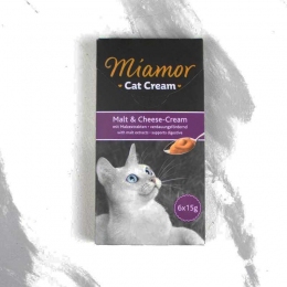 Лакомства для кошек Miamor с сыром 6шт по 15 г - Паста для выведения шерсти у котов