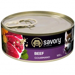 Savory Вологий корм для дорослих собак з яловичиною -  Консерви для собак Savory   