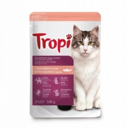 Консерва для котов Tropi кусочки в соусе с Лососем 100 г. - Similar products
