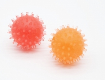 Набор мячей с шипами с запахом ванили красный, оранжевый 4 см