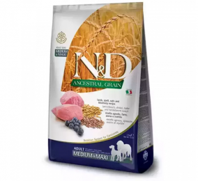 Сухий корм Farmina N&D Low Grain Lamb & Blueberry Adult Medium & Maxi для дорослих собак середніх та великих порід, з ягням та чорницею, 2,5 кг   - Similar products