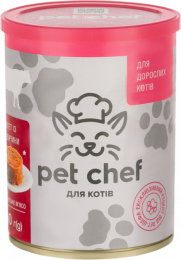 Pet chef консервы для кошек Говядина -  Влажный корм для котов - Pet chef     