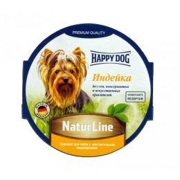 Консервы Happy Dog - для собак с индейкой в паштете 85г - 