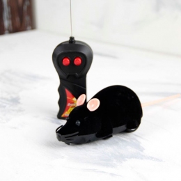 Мышь на радиоуправлении черная с пультом 28 х 6 см - Игрушки для котов