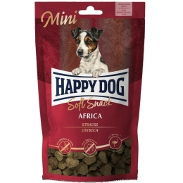 Лакомства Happy Dog Soft Snack Mini Africa со страусом и картошкой мягкие закуски 100 г -  Лакомства для собак -   Ингредиент: Мясо  