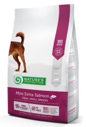 Корм Nature's Protection Mini Extra Salmon Adult Small Breeds, для взрослых собак мелких пород, с лососем  -  Корм для собак премиум класса - Nature's Protection   