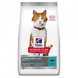 Hills SP FEL Adult Sterilised Cat сухой корм для взрослых стерилизованных кошек с тунцом 607282 -  Сухой корм Хиллс для кошек 