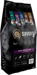 Savory Medium Breed з м’ясом індички та ягнятиною сухий корм для собак середніх порід 12 кг  -  Холістік корми для собак 