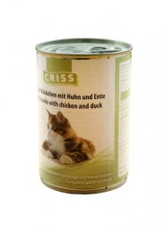 Criss консервы для кошек Сочные кусочки курицы и утки 415гр 6027/114151 -  Влажный корм для котов -  Ингредиент: Утка 