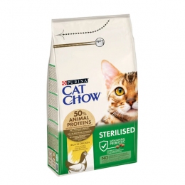 Cat Chow Sterilised сухой корм для стерилизованных кошек с курицей -  Корм для шотландских кошек -    