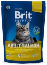 Brit Premium Cat Adult Salmon Сухой корм для кошек с лососем -  Корм Brit Premium для кошек 