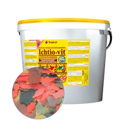 Tropical Ichtio Vit корм для риб у вигляді пластівців 21л відро 74409 -  Корм для риб -   Вид Пластівці  