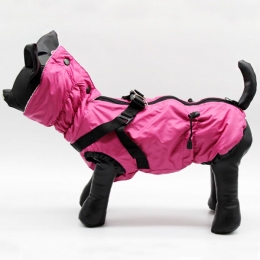 Жилет Вайлет розовый со шлейкой плащевка на байковой подкладке (девочка) -  Жилетки для собак  