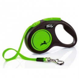 Рулетка для собак Neon S 5м\15кг лента -  Амуниция для собак Flexi 