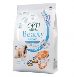 Optimeal Beauty Podium Блестящая шерсть и уход за зубами для Собак 1,5кг