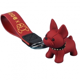 Брелок с собакой на кожаной ручке - Брелоки для ключей