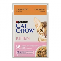 Cat Chow консервы для котят ягненок и цуккини в желе 85г -  Корм для выведения шерсти Cat Chow   