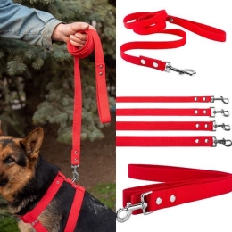 Повідець для собаки брезентовий Franty Червоний 30мм -  Амуніція для собак Franty   