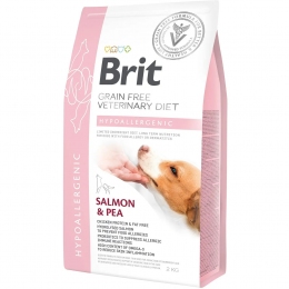 Brit VetDiets Grain Free Hypoallergenic с лососем сухой корм для собак при пищевой аллергии 2 кг -  Сухой корм для собак -   Ингредиент: Лосось  