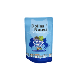 Dolina Noteci Premium Superfood консерва для котів ягня і телятина 85гр пауч 304753 -  Вологий корм для котів -   Клас Беззерновой  