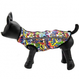 Жилет Альф двухсторонний серый и принт мульт плащевка (мальчик) -  Жилетки для собак  
