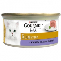 Gourmet Gold консерва для кошек биточки с ягненком и зеленой фасолью -  Влажный корм для котов -  Ингредиент: Ягненок 