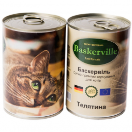 Baskerville консерва для кошек Телятина -  Влажный корм для кошек Баскервиль (Baskerville) 