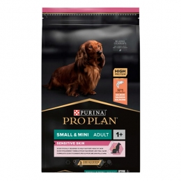 PRO PLAN Small & Mini Sensitive Skin сухий корм для дорослих собак дрібних порід з чутливою шкірою з лососем -  Сухий корм для собак -   Вага упаковки: 5,01 - 9,99 кг  