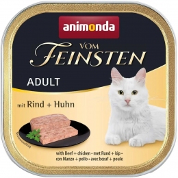 Animonda Gourmet Vom Feinsten Adult with Beef + Chicken Влажный корм для кошек с говядиной и курицей 100 гр -  Влажный корм для котов -  Ингредиент: Курица 