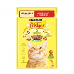Friskies консерва для кошек с говядиной в подливке, 85 г -  Влажный корм для котов Friskies     
