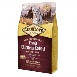 Carnilove Fresh с курицей и кроликом сухой корм для взрослых кошек 2 кг -  Сухой корм для кошек -   Ингредиент: Курица  