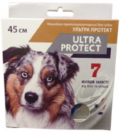 Ошейник Ultra Protect против паразитов для собак средних размеров 45см коричневий -  Средства от блох и клещей для собак Palladium     