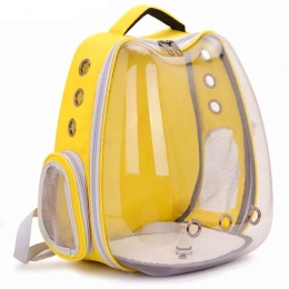 Рюкзак овальный экран 32х40х25 см желтый -  Сумки и переноски для кошек -   Материал: Пластик  