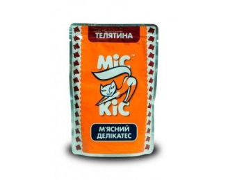 Мис Кис влажный корм для котов с мясом телятины -  Влажный корм для котов -  Ингредиент: Телятина 