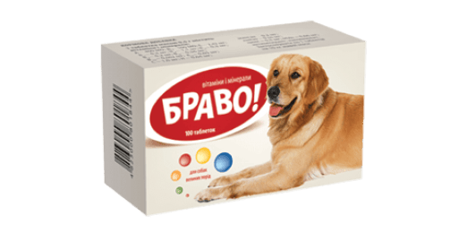 Браво для собак крупных пород -  Мультивитамины -   Вид: Таблетки  