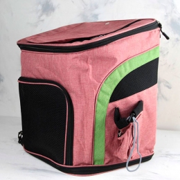 Рюкзак квадрат з сіткою тканина 40х42х32 см червоний - Переноски для котів