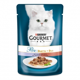 Gourmet Perle консерви для кішок з яловичиною і качкою 85г 580024 -  Корм для виведення вовни -    