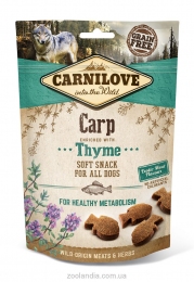 Лакомство Carnilove Dog Soft Snack  для собак с карпом и тимьяном 200г  -  Лакомства для собак -   Ингредиент: Рыба  