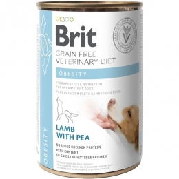 Brit GF Veterinary Diets Dog Obesity Вологий корм для собак при ожирінні та надмірній вазі, з ягнятком та горохом, 400 г -  Вологий корм для собак -   Інгредієнт Ягня  