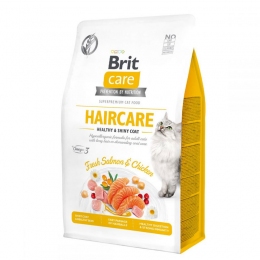 Brit Care Cat Grain-Free Haircare Беззерновий корм для котів для шерсті з куркою та лососем -  Сухий корм для котів з куркою 
