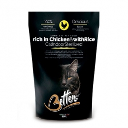 Better Adult Cat Indoor & Sterilised Chicken & Rice сухий корм для стерилізованих котів з куркою, 800г -  Корм для виведення вовни -    