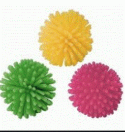 Мяч для собак Еж цветной резиновый - Товары для котят