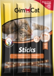 Gimpet GRAIN-FREE Snack (Гимпет) - Мясные палочки для кошек с лососем и гребешком 4шт -  Лакомства для кошек Gimpet     